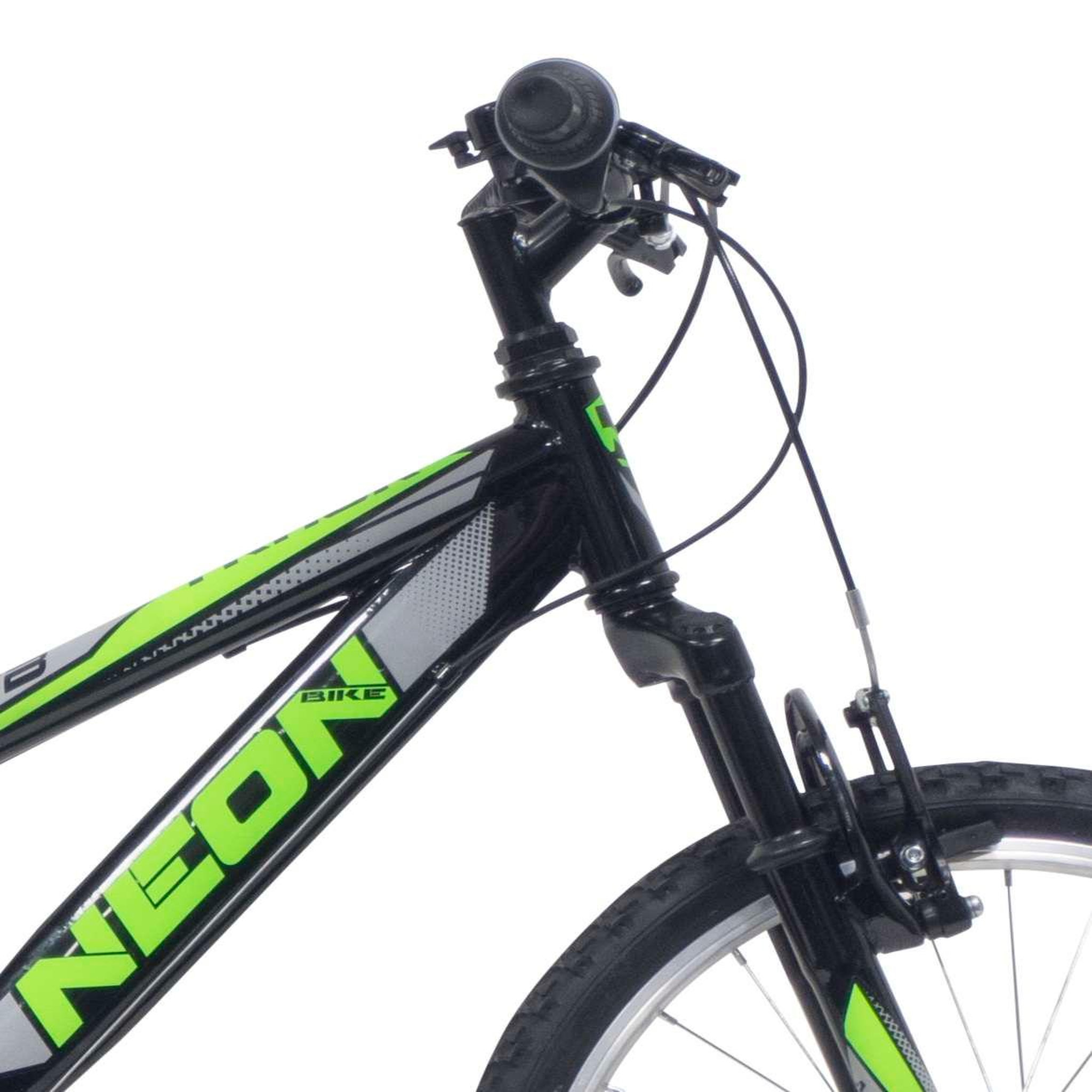 Voir la diapositive 3 : Vélo enfant (120/140 cm - VTT 20''  cadre rigide en acier - fourche télescopique - 6 vitesses avec dérailleur Shimano TY21, poignée tournante & Freins V-Brake