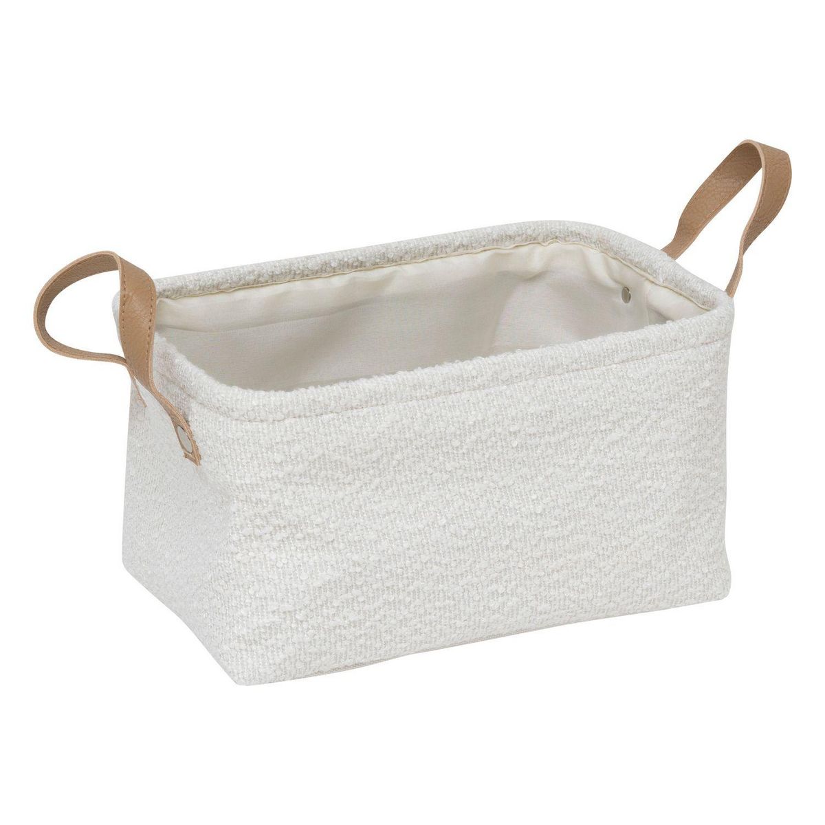 ATMOSPHERA Lot de 3 paniers rectangles effet bouclette LOE - Blanc