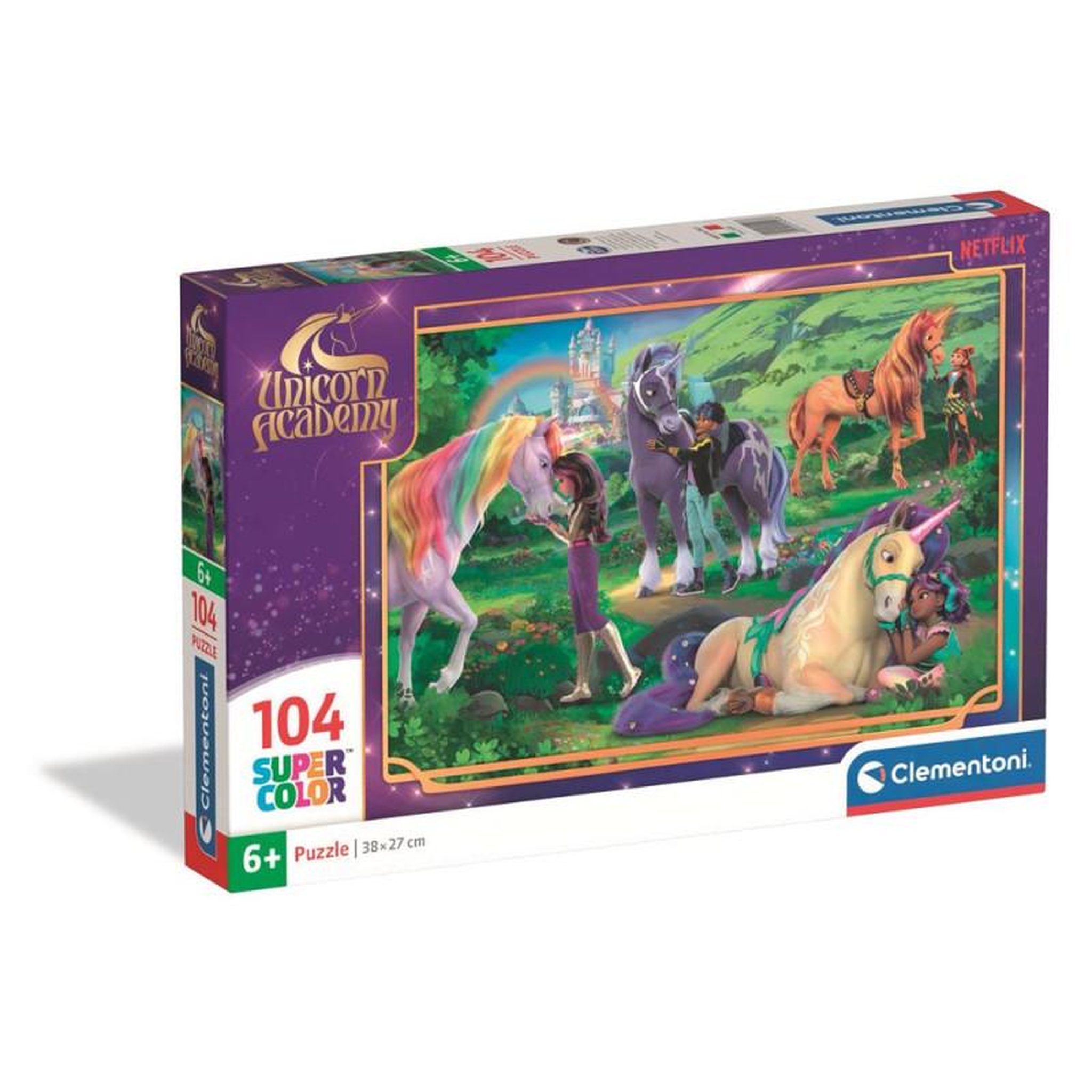 CLEMENTONI Puzzle 104 pièces Unicorn Academy – Licorne – Enfants dès 6 ans – CLEMENTONI
