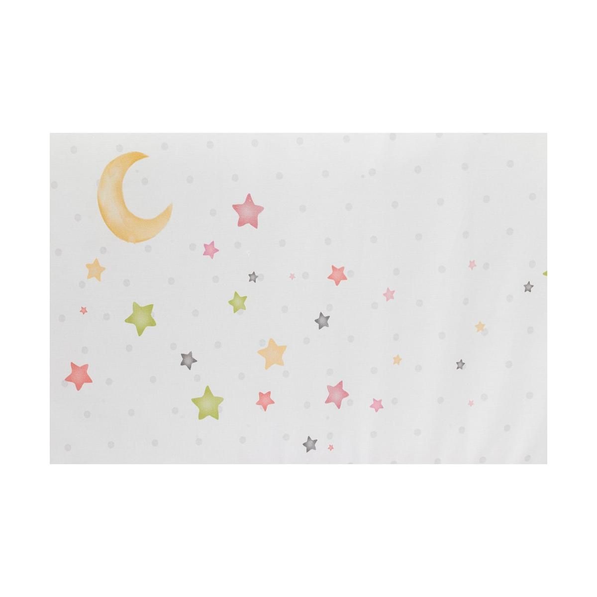 INTERBABY Lit Bébé Star Nature  and  Parure de lit 2 Pcs. elefant Rose