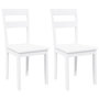Voir la diapositive 2 : VIDAXL Chaises a manger 2 pcs blanc bois massif caoutchouc