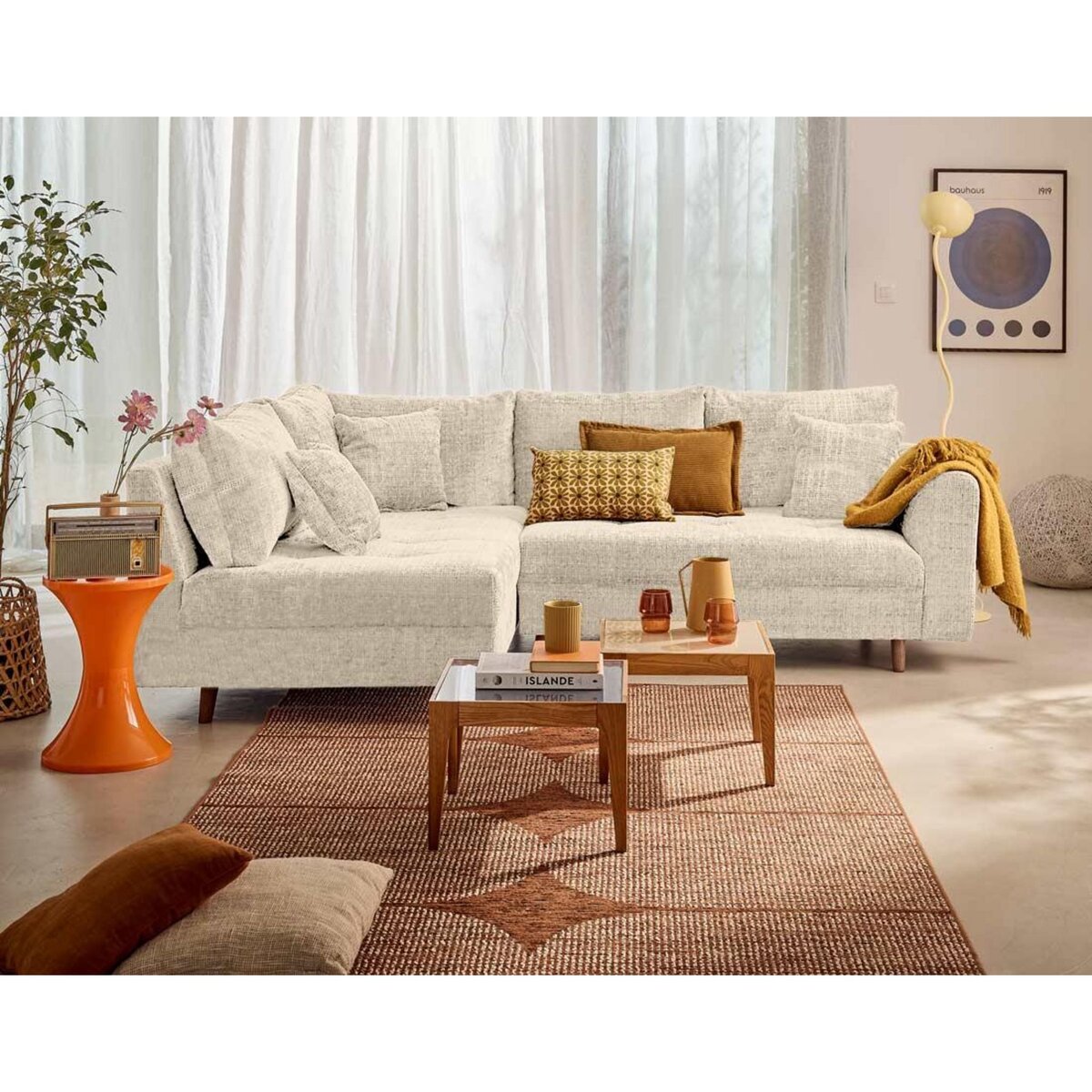 LISA DESIGN Rune - canapé d'angle gauche 4 places en velours texturé