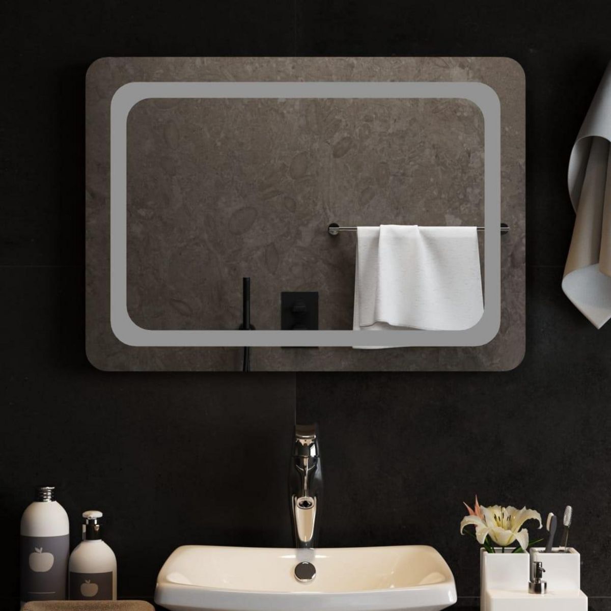 VIDAXL Miroir de salle de bain a LED 70x50 cm
