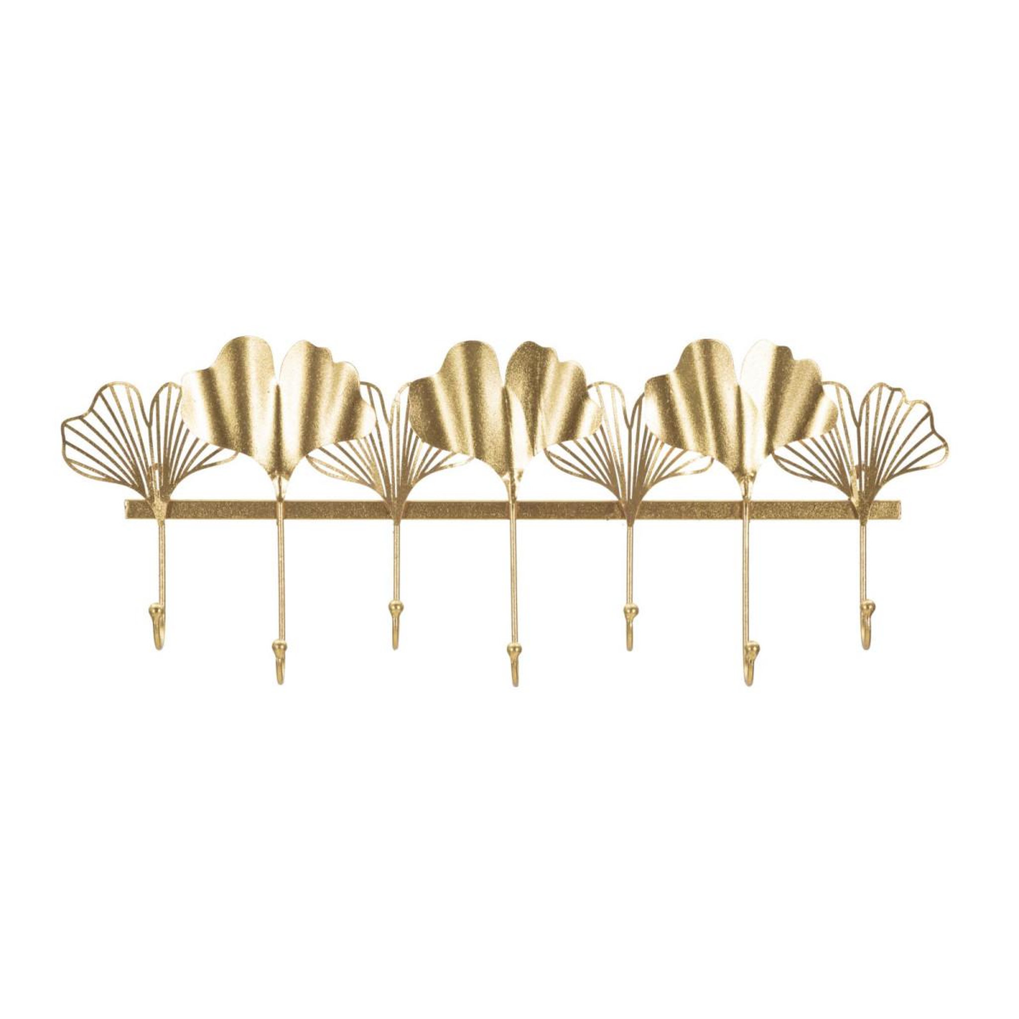 Paris Prix Patère murale design 7 crochets  leaves  66cm or