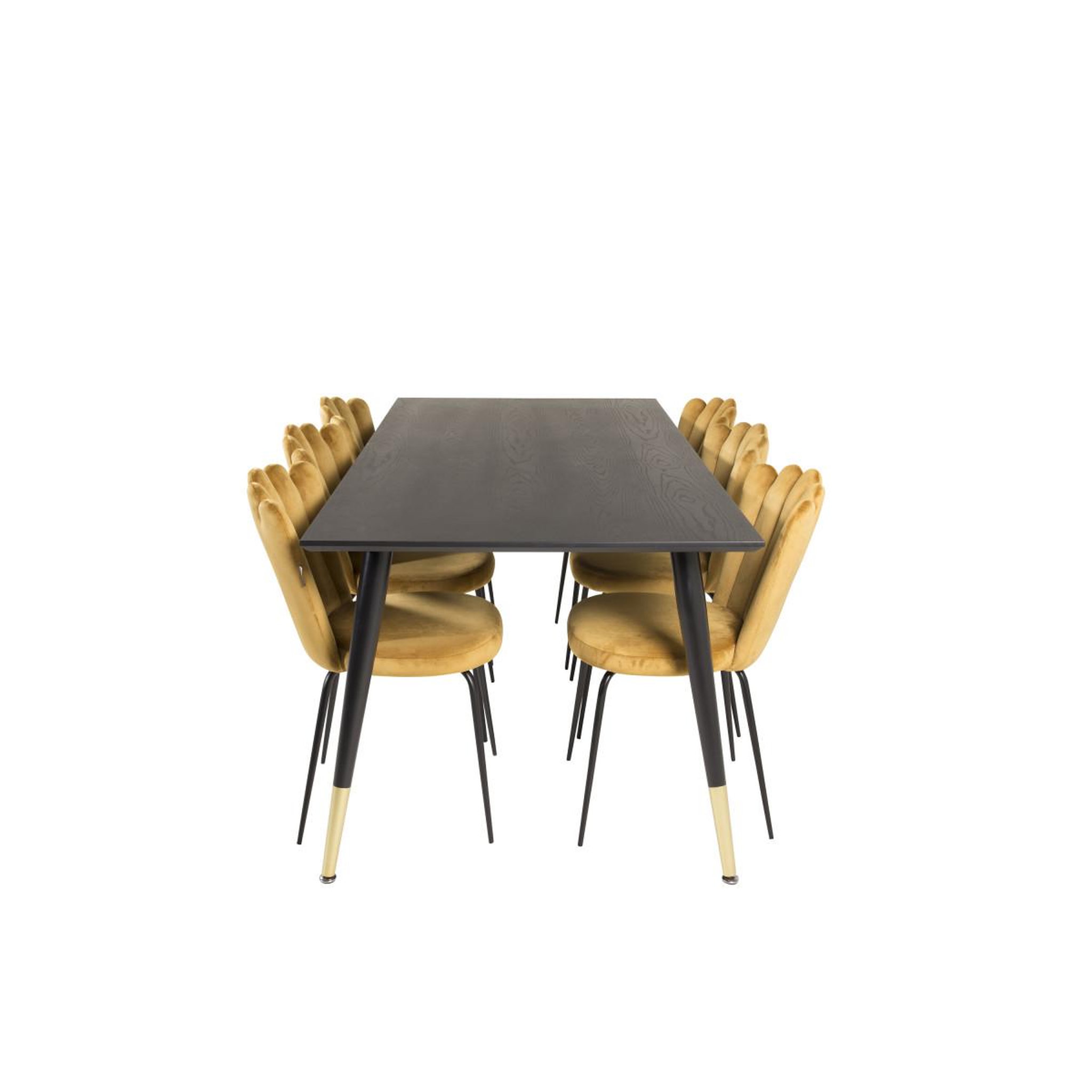 Voir la diapositive 2 : Paris Prix Ensemble table à manger & 6 chaises  dipp & limhamn  180cm noir & jaune