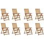 Voir la diapositive 2 : VIDAXL Chaises pliables de jardin avec coussins lot de 8 Bois d'acacia
