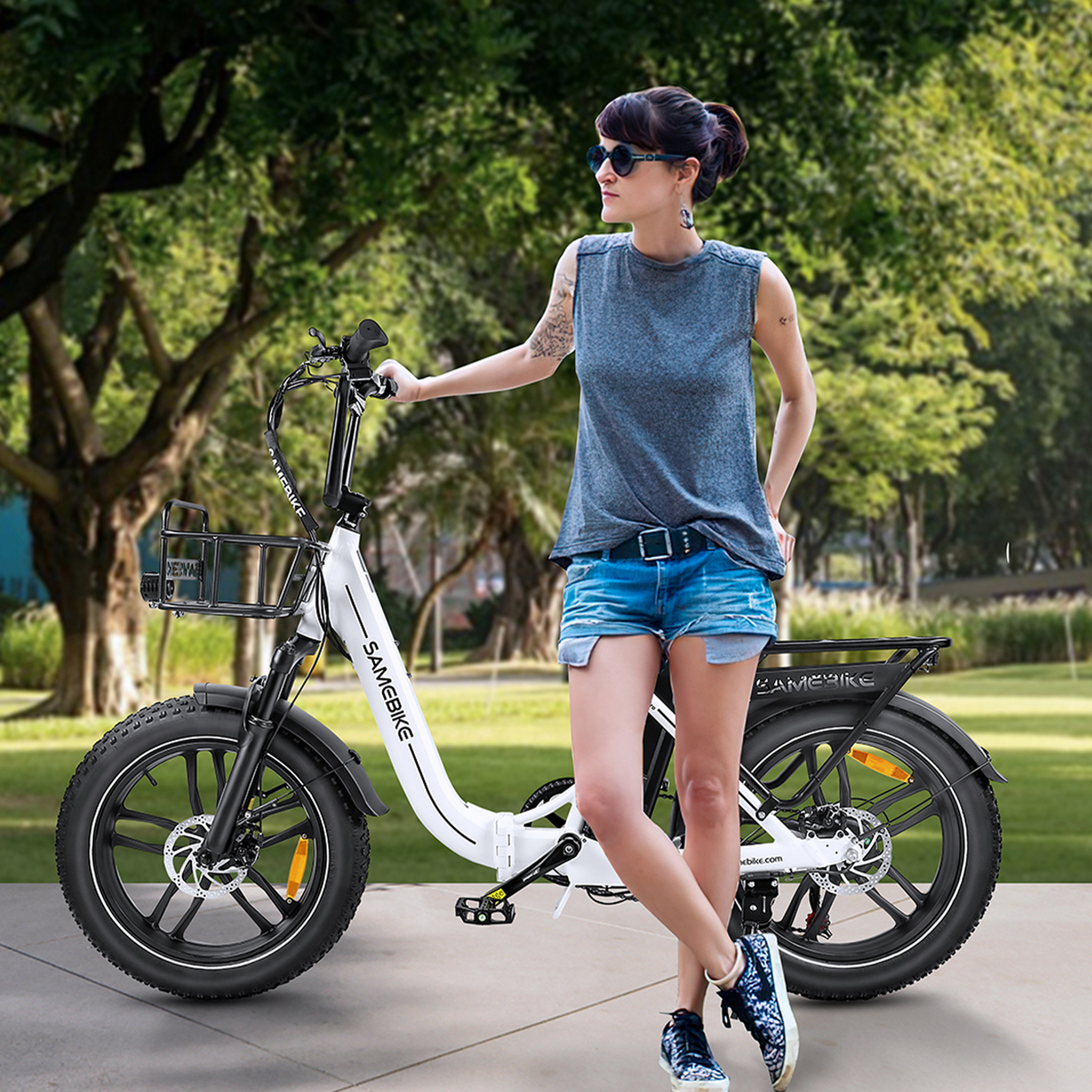 Voir la diapositive 4 : SAMEBIKE Vélo électrique pliable SAMEBIKE C05 Pro, 250 W