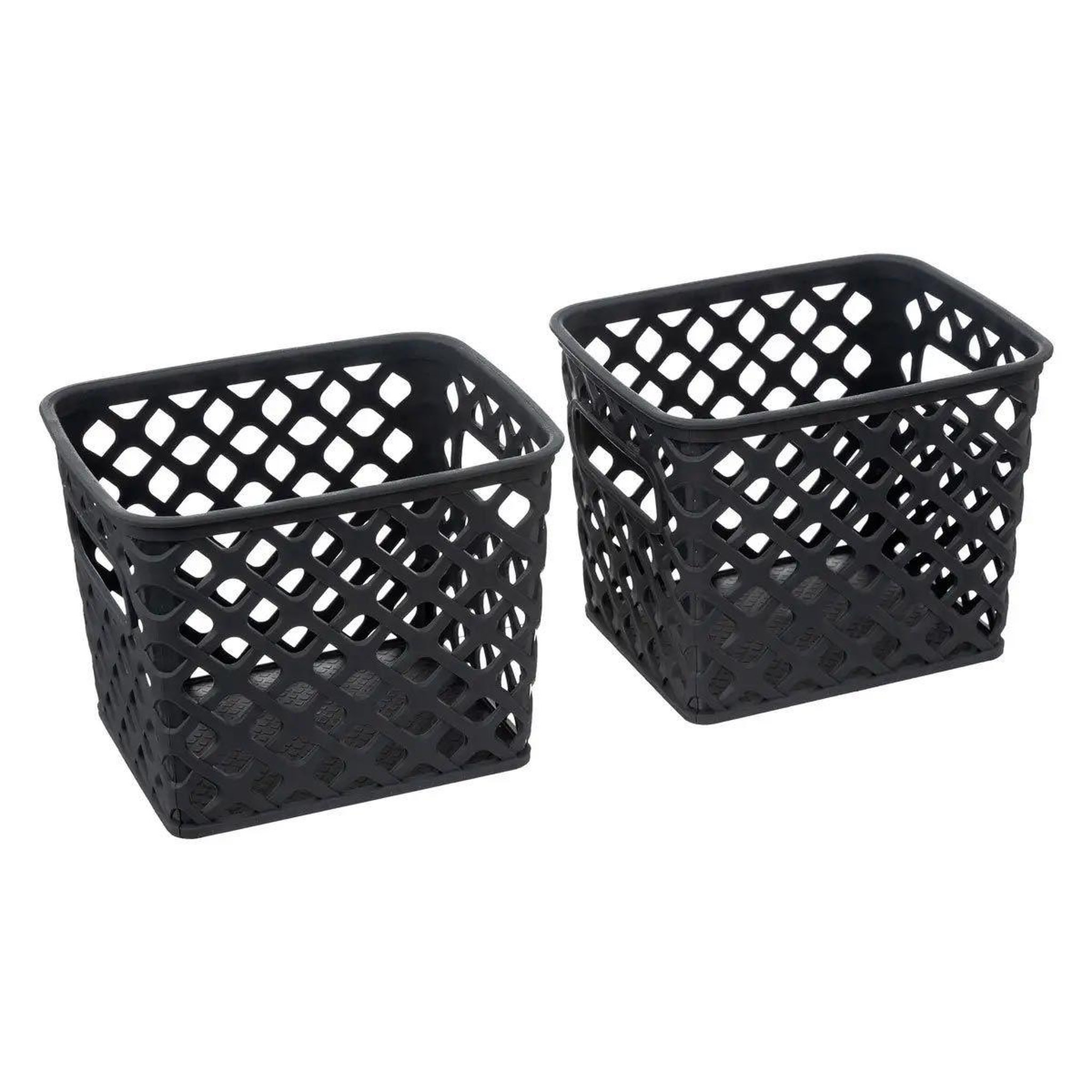 Voir la diapositive 4 : FIVE Lot de 4 Paniers de Rangement  Folk  36cm Anthracite