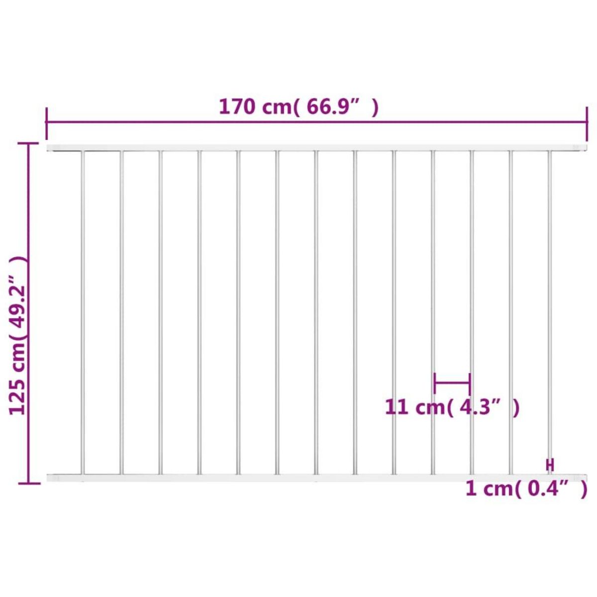 VIDAXL Panneau de cloture Acier enduit de poudre 1,7x1,25 m Blanc