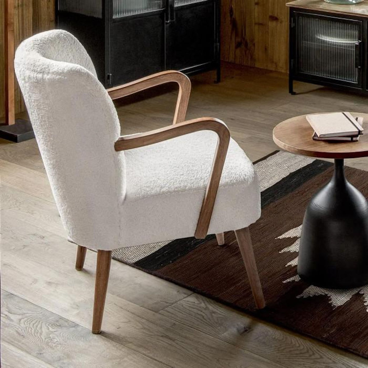 ATMOSPHERA Fauteuil de table effet velours Sango