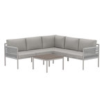 Paris Prix Salon de Jardin d'Angle  Kos  199cm Gris