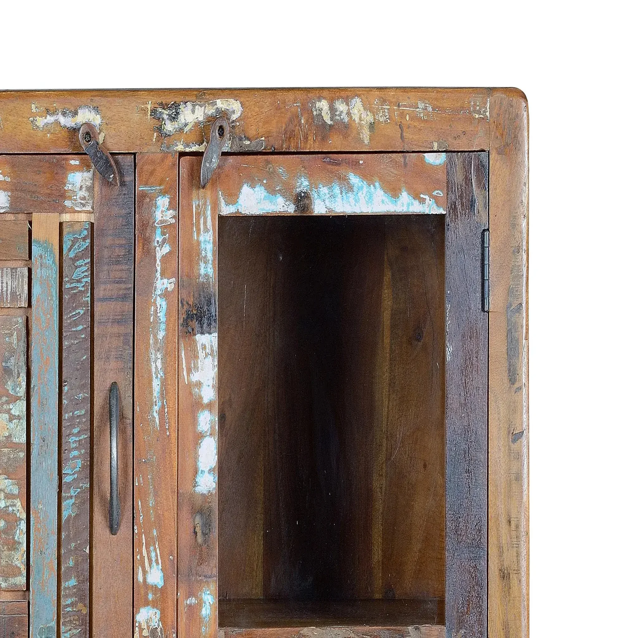 Voir la diapositive 6 : GINER Y COLOMER SL Vitrine en bois recyclé 90 cm style vintage industriel