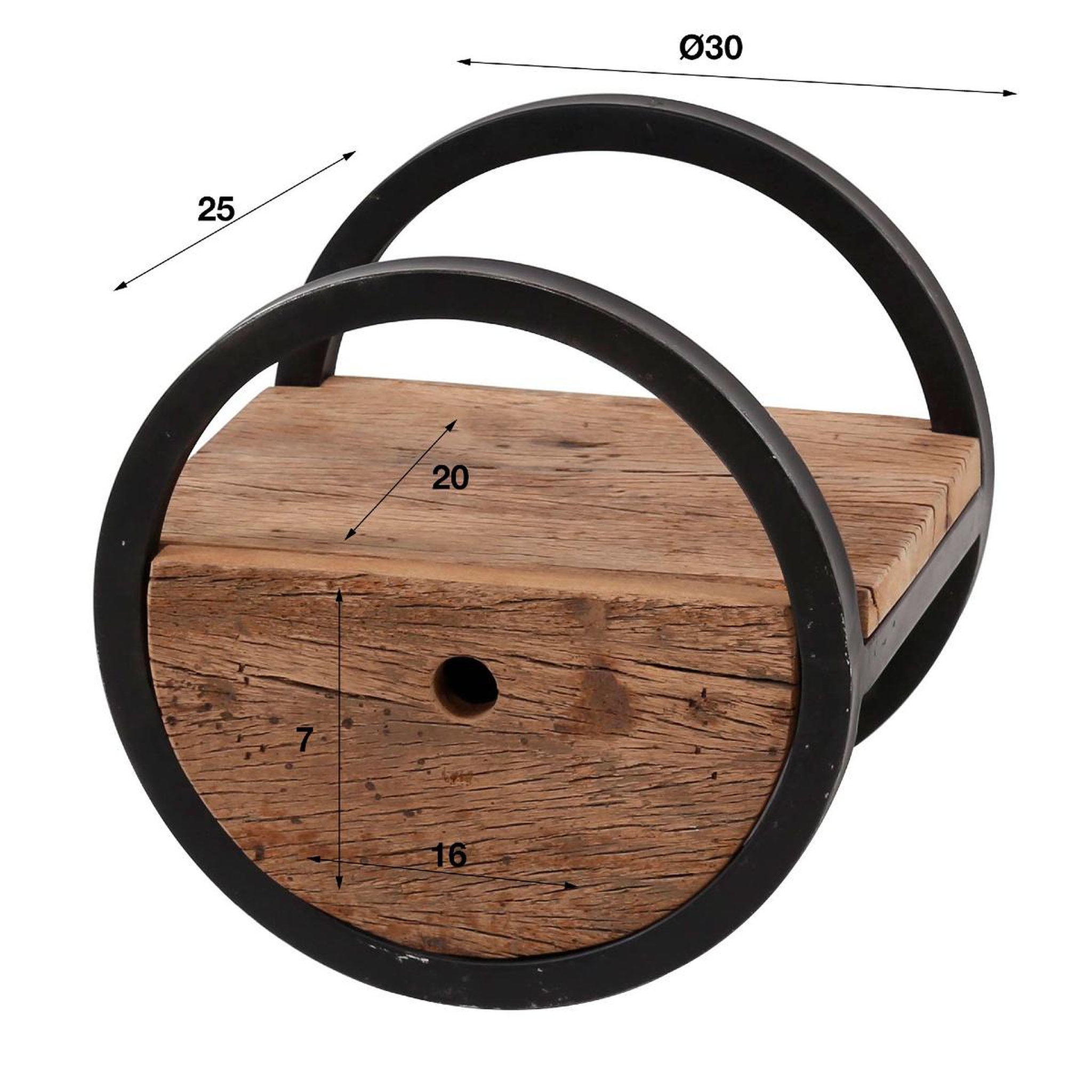 Voir la diapositive 6 : JLC KREATION Étagère murale en bois et métal avec tiroir cerclo