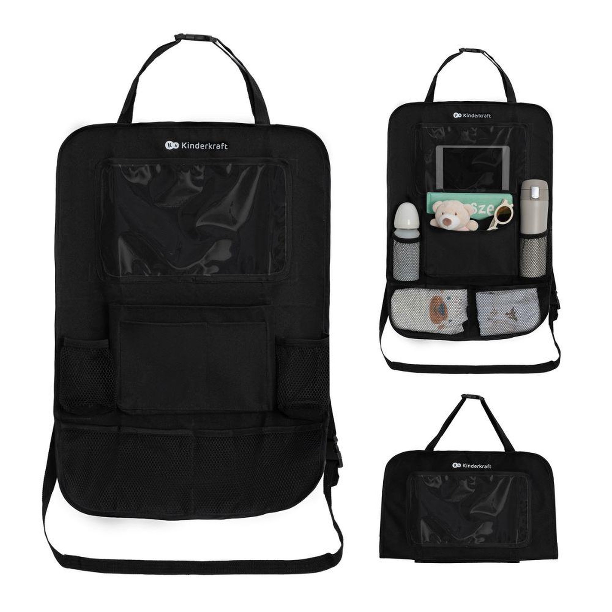 KINDERKRAFT Organisateur de voiture 2 en 1. Coloris disponibles : Noir