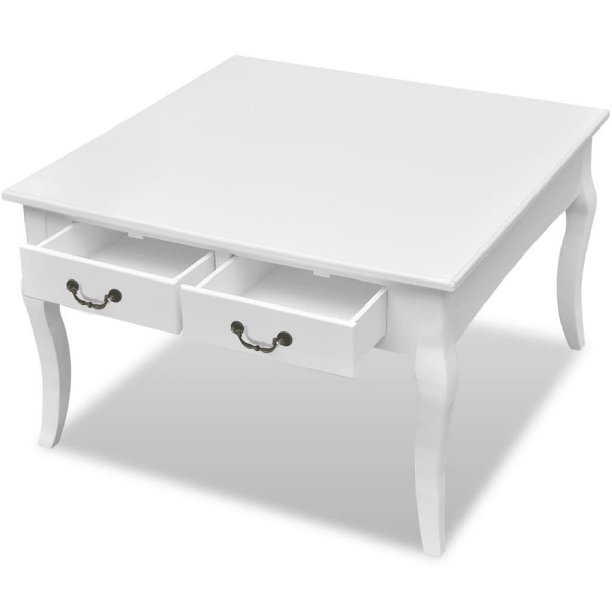 VIDAXL Table basse avec 4 tiroirs Blanc