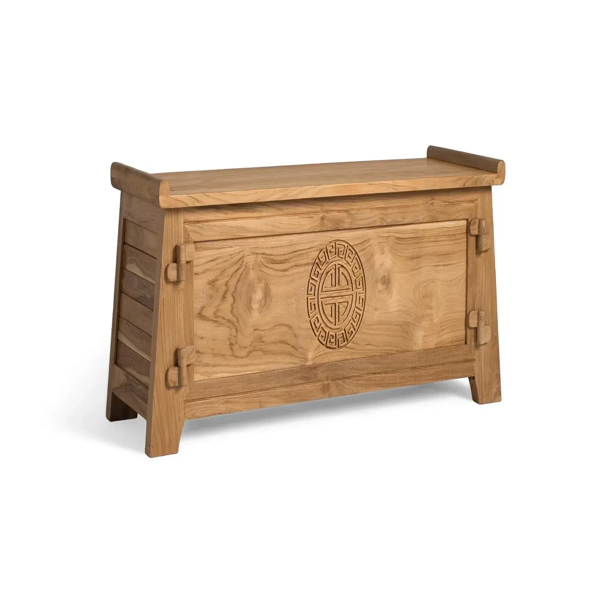 Voir la diapositive 2 : GINER Y COLOMER SL Coffre en bois de teck 114 cm style colonial oriental