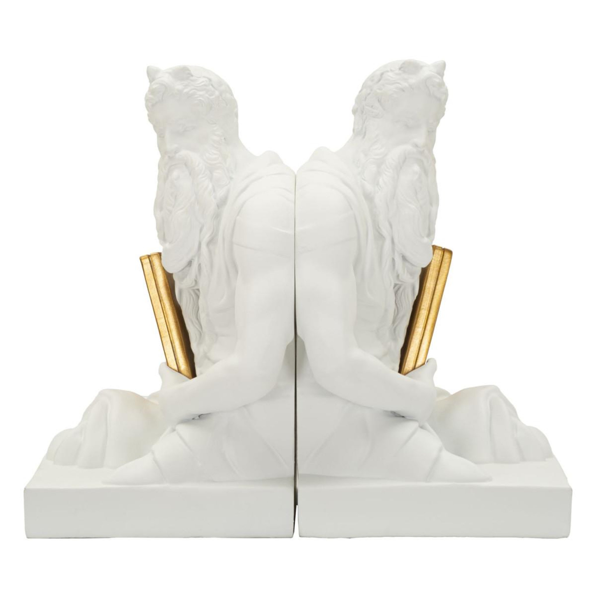 Voir la diapositive 2 : Paris Prix Lot de 2 serre-livres déco  poséidon  25cm blanc