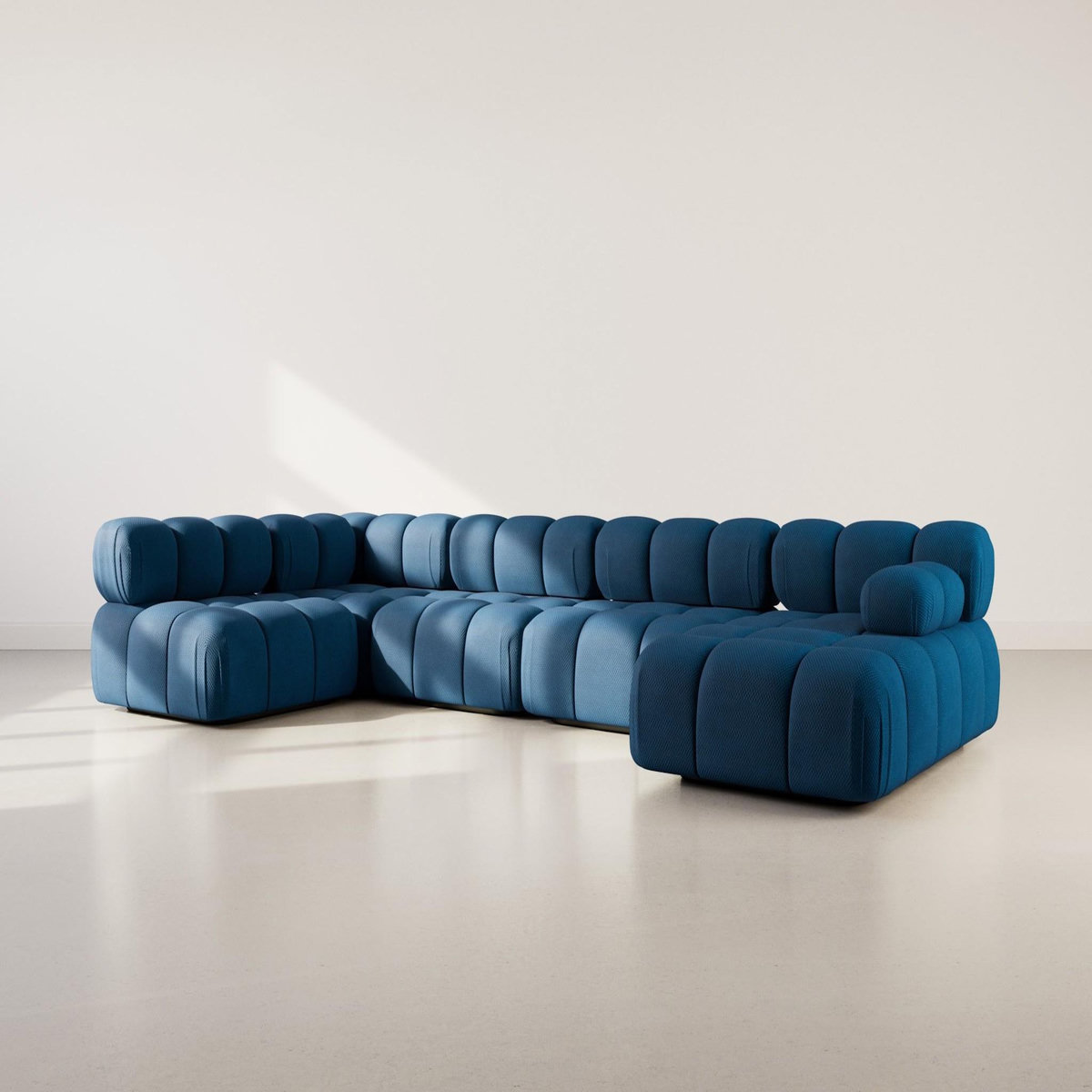 LISA DESIGN Ruby - canapé panoramique modulable d'angle gauche 7 places en velours texturé