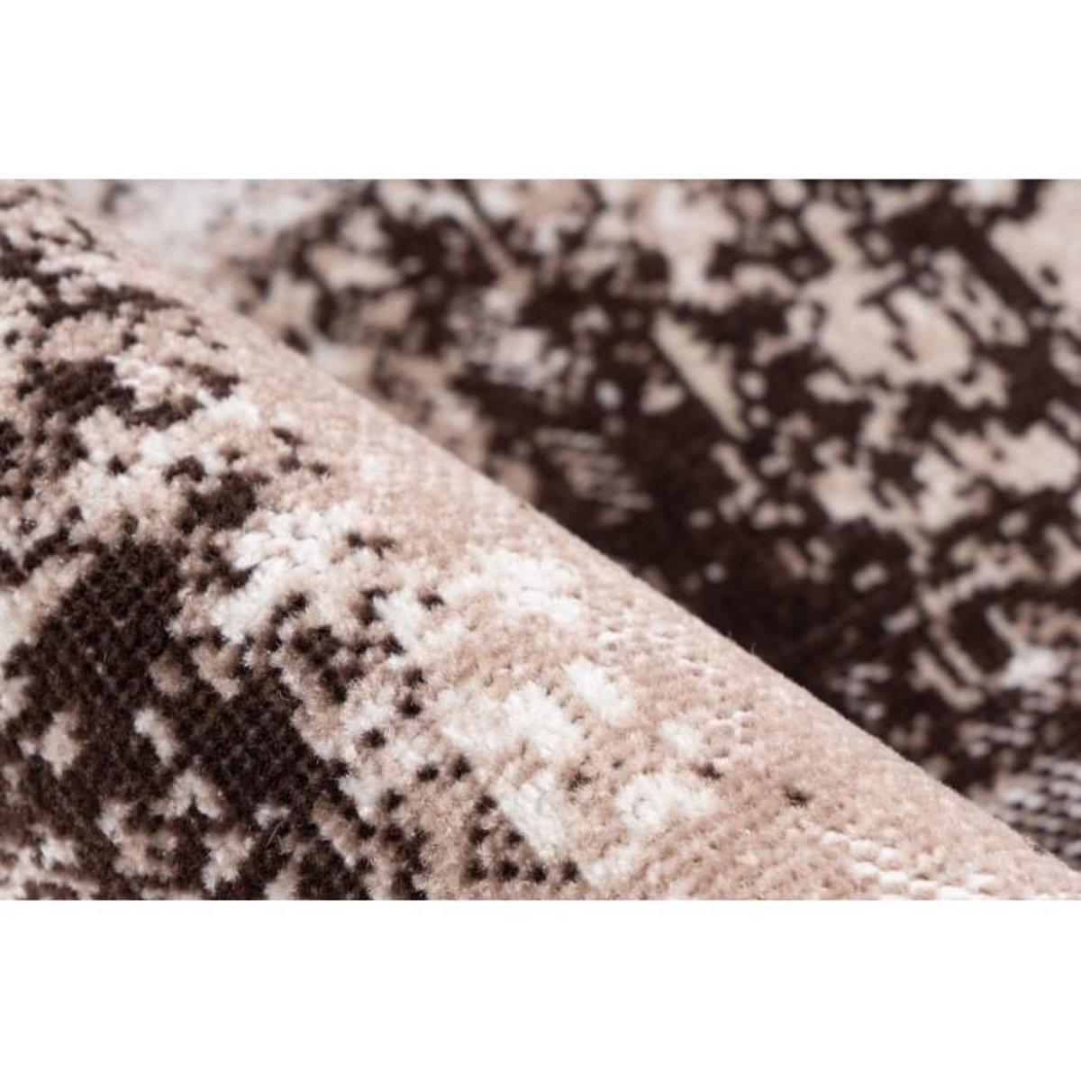 Paris Prix Tapis Vintage à Poils Courts  Ariya  Taupe & Marron