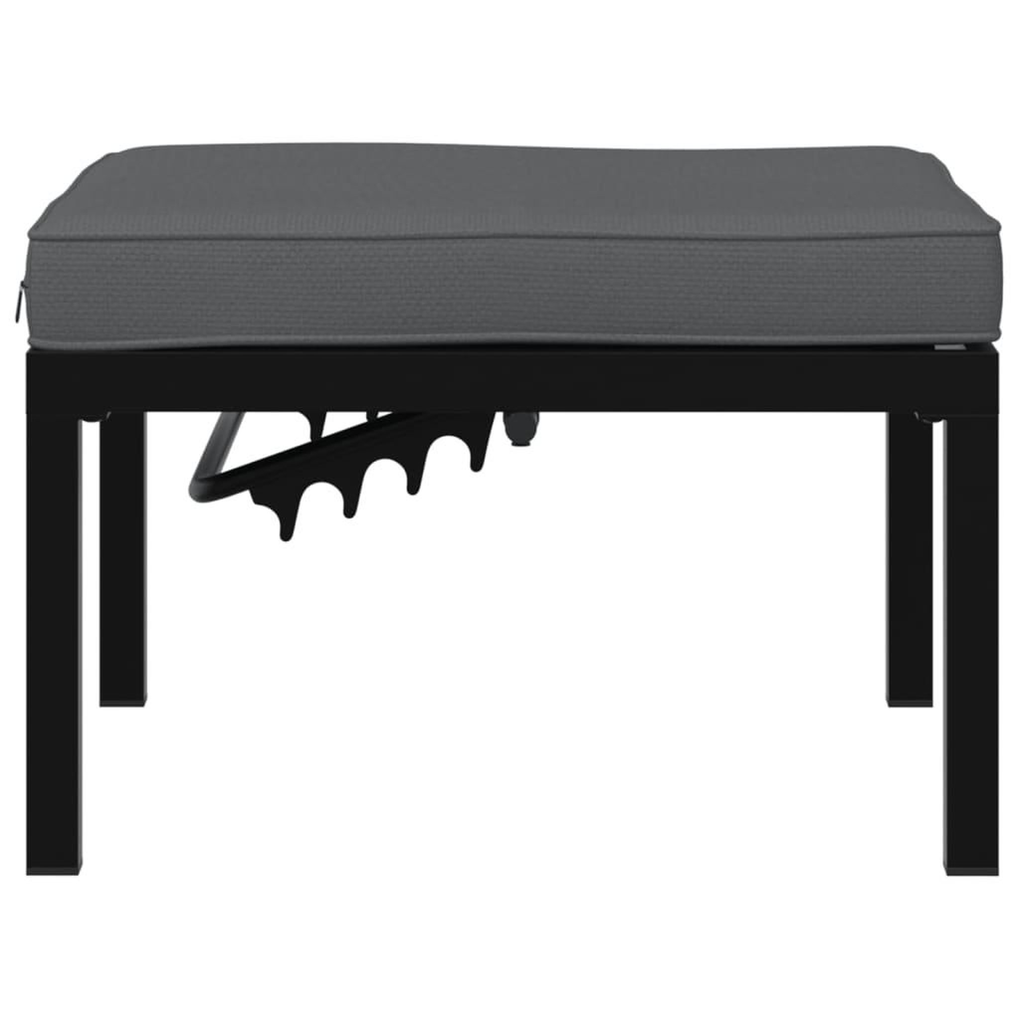 Voir la diapositive 3 : VIDAXL Tabouret de jardin avec coussin noir aluminium