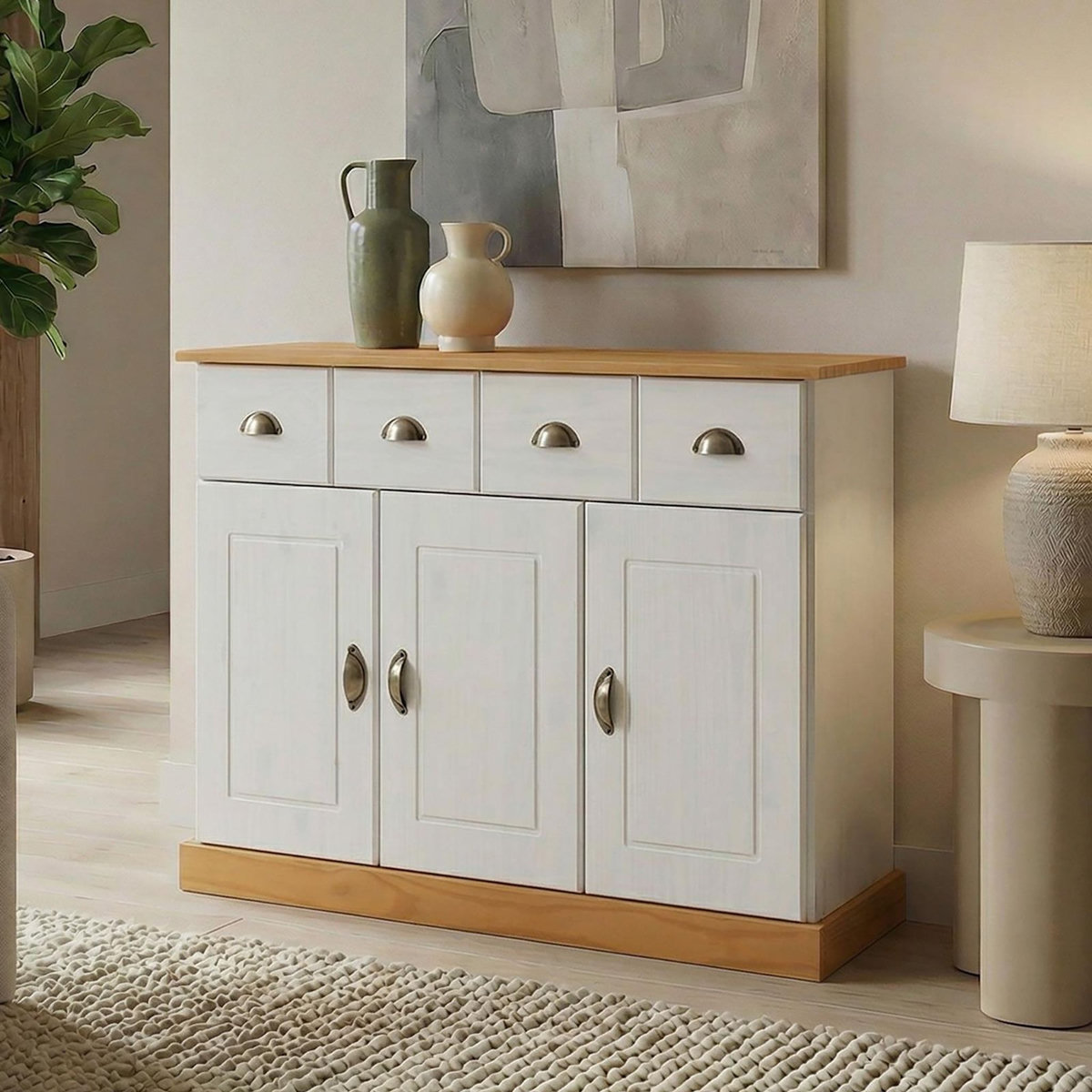 IDIMEX Buffet salon PARIS L116cm bois massif