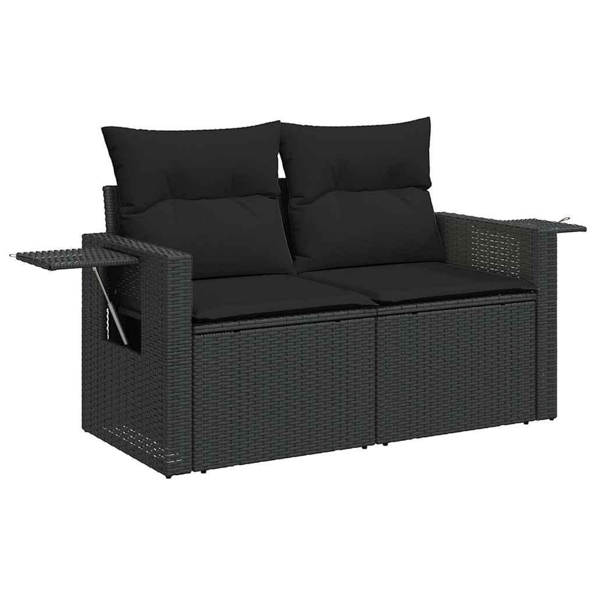 Voir la diapositive 4 : VIDAXL Salon de jardin 6 pcs avec coussins noir resine tressee