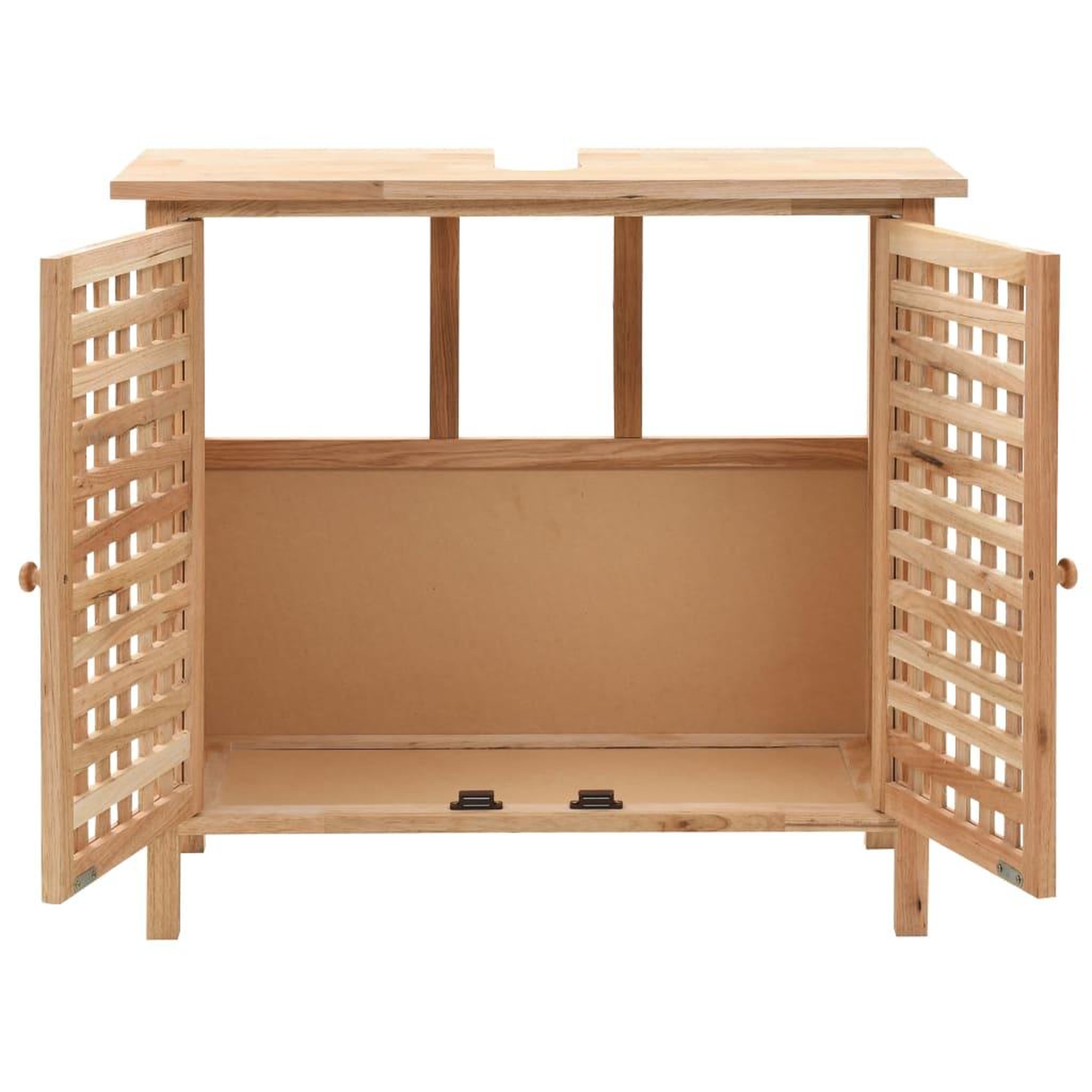 Voir la diapositive 4 : VIDAXL Armoire pour lavabo avec miroir bois de noyer massif