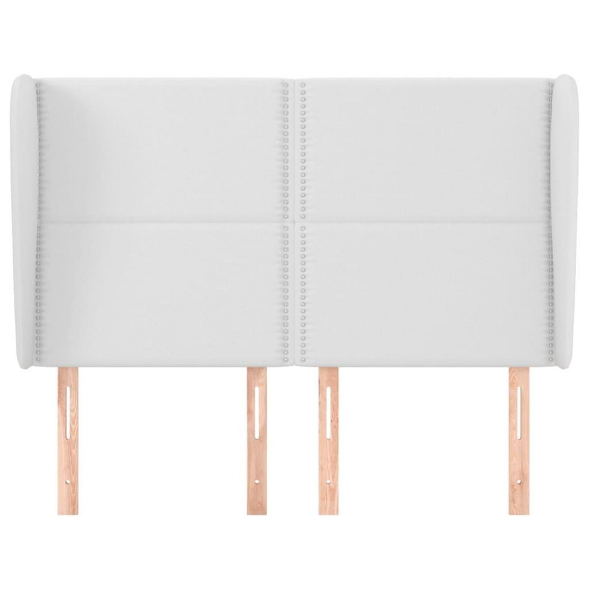 VIDAXL Tete de lit avec oreilles Blanc 147x23x118/128 cm Similicuir