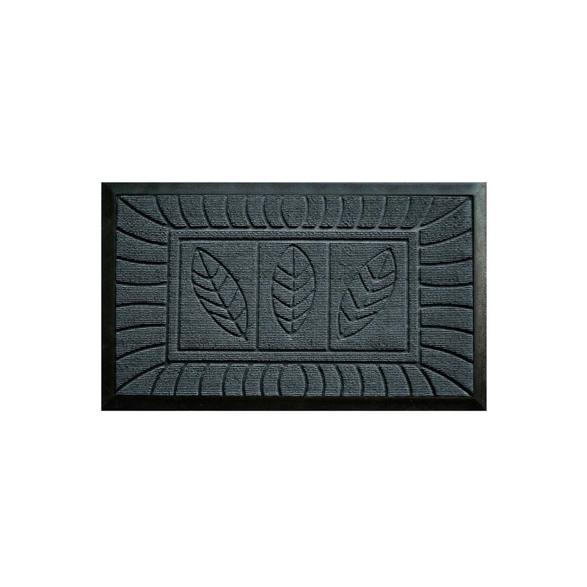 Douceur d'Intérieur Tapis d'Entrée  Feuilles  45x75cm Gris