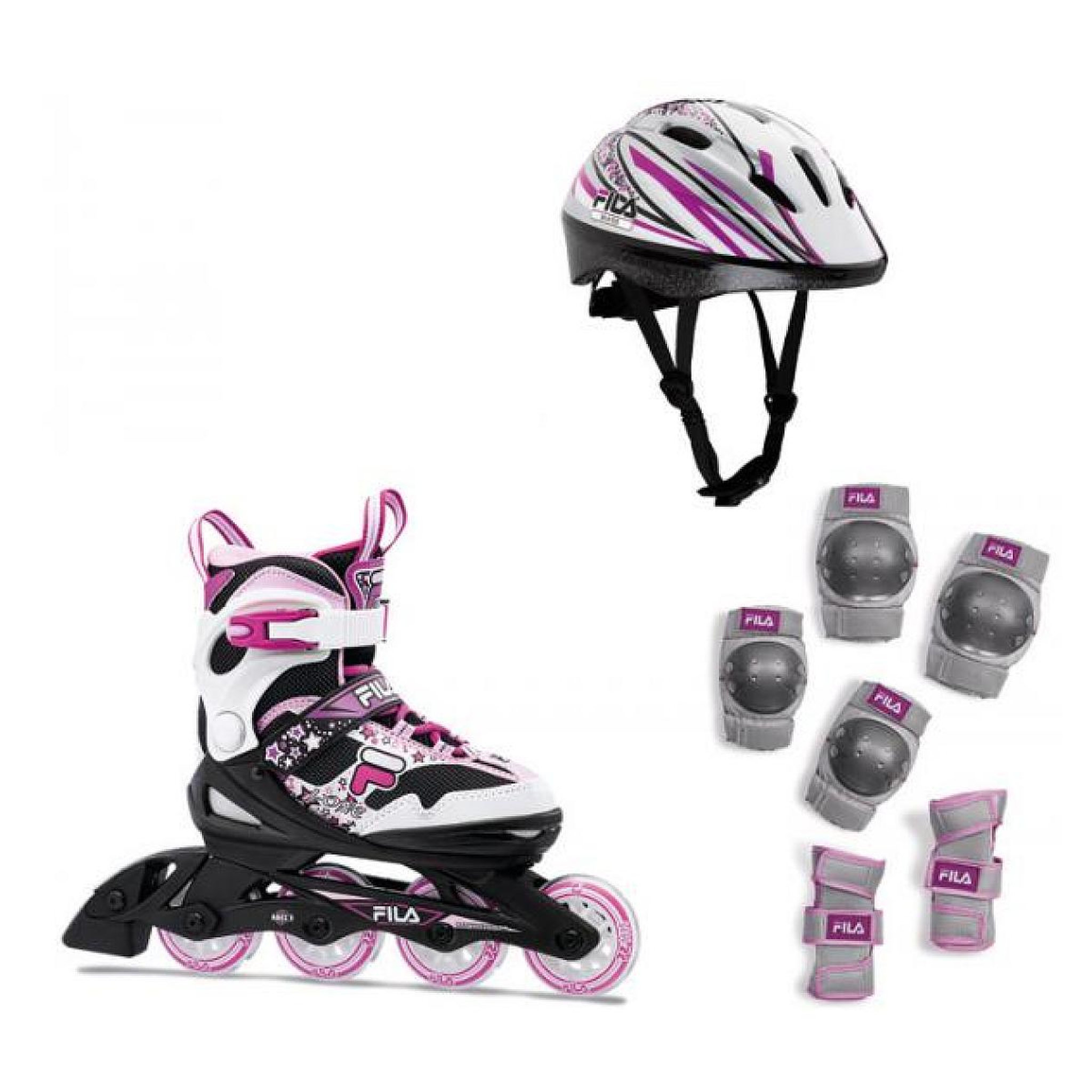 FILA Pack Fila jr j-one girl noir/blanc/magenta T28-32 + tripack + casque