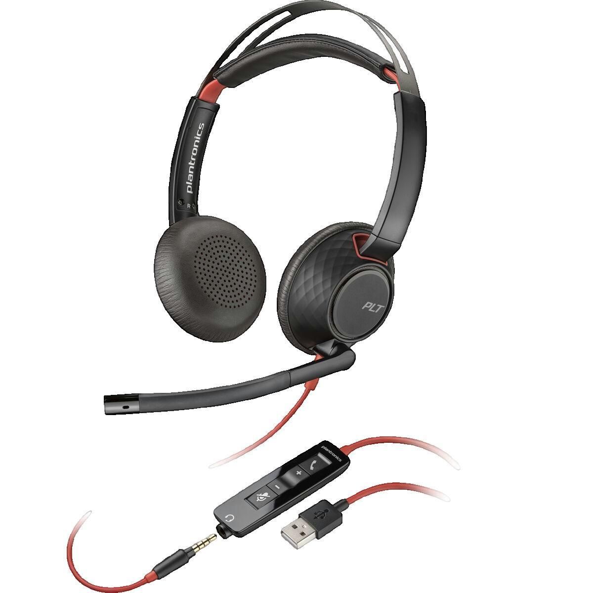 PLANTRONICS Casque audio Poly Blackwire 5220 USB et jack 3.5 mm