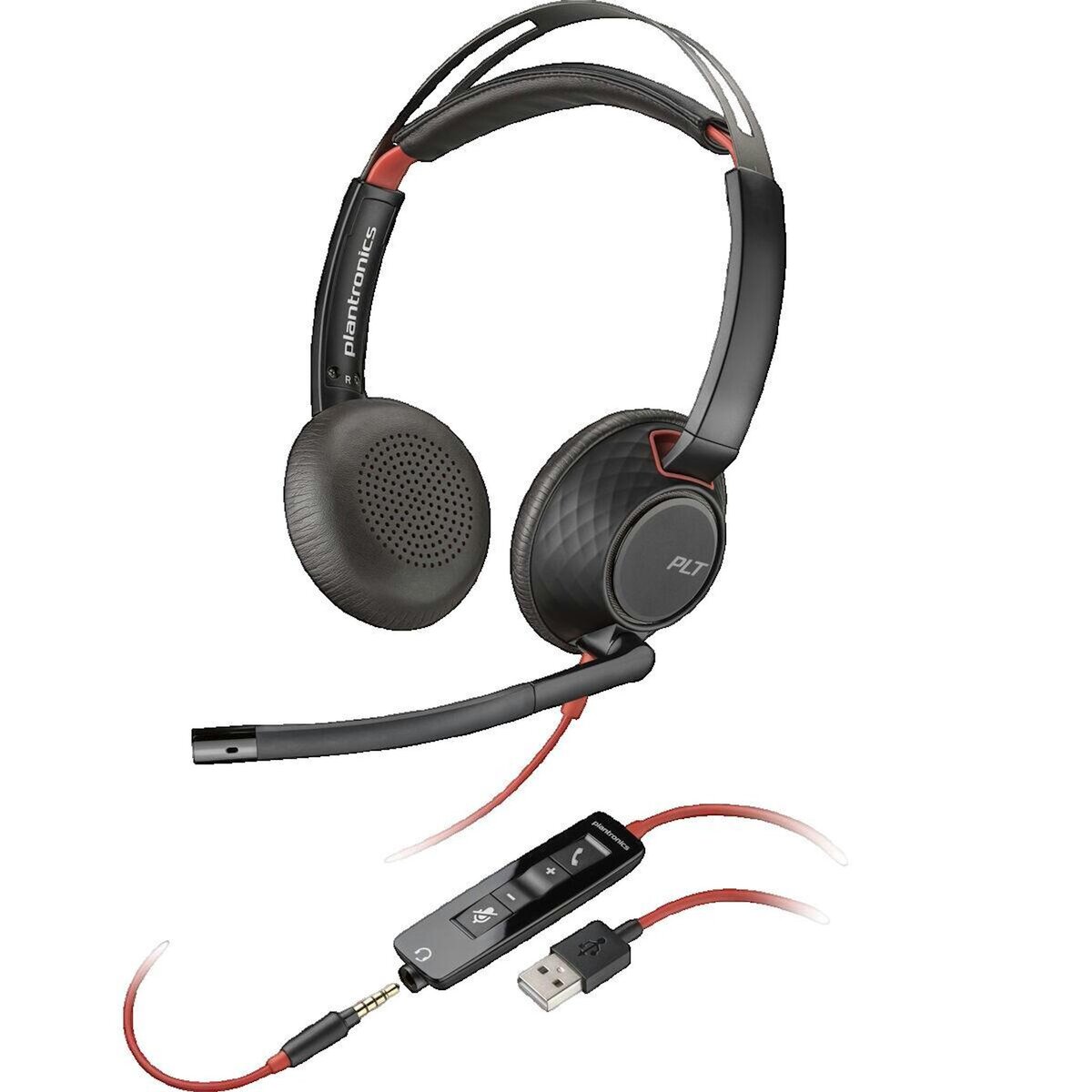 PLANTRONICS Casque audio Poly Blackwire 5220 USB et jack 3.5 mm