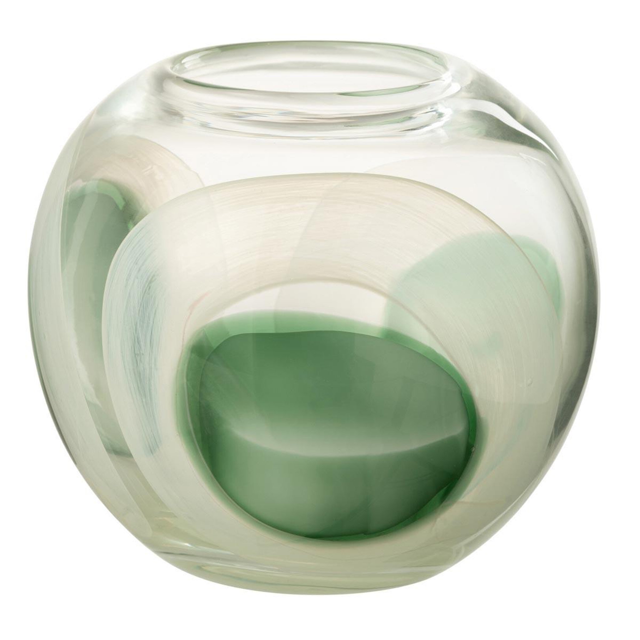 J-LINE Vase design en verre  livy  18cm multicolore