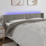 VIDAXL Tete de lit a LED Gris clair 163x16x78/88 cm Velours