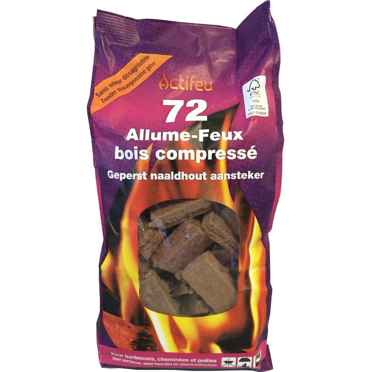 GARDENSTAR Allume feu en cubes bois x72