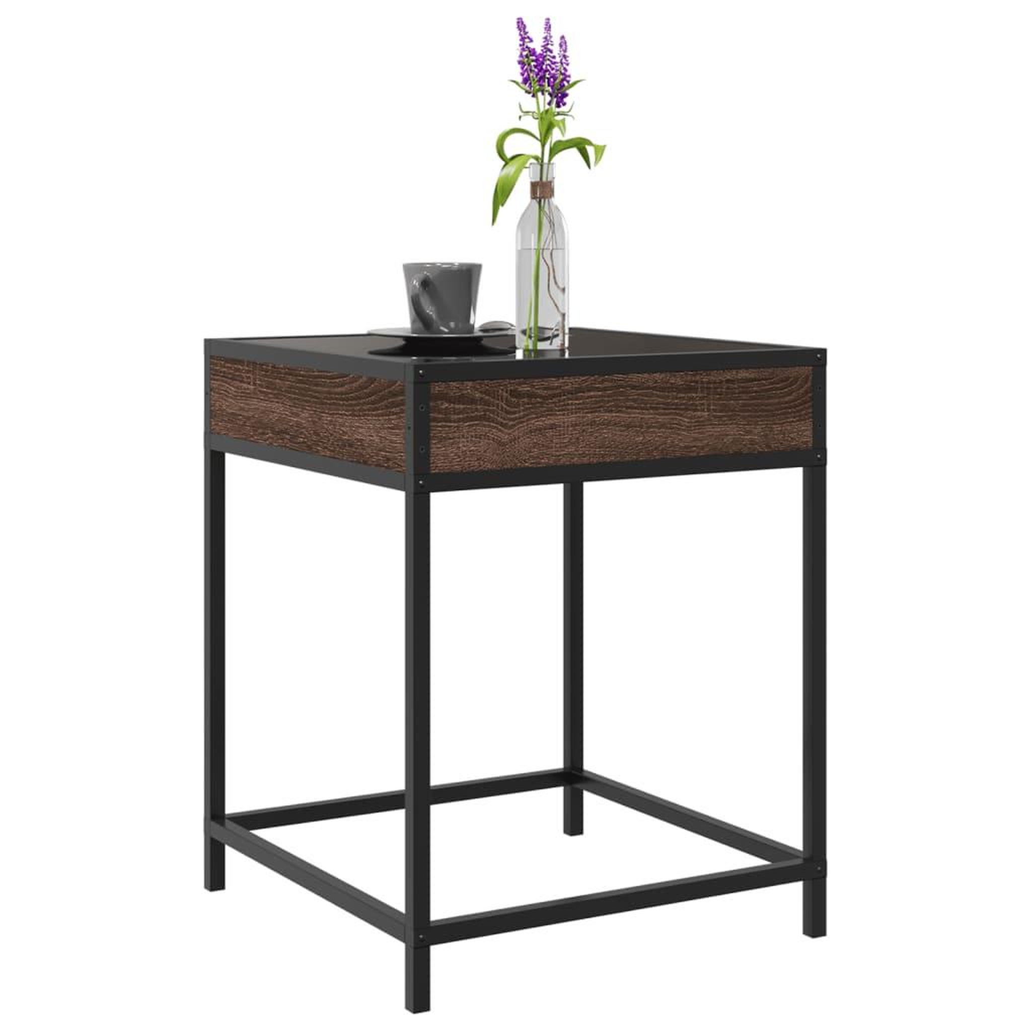 Voir la diapositive 5 : VIDAXL Table basse avec LED Infinity chene marron 40x40x51 cm