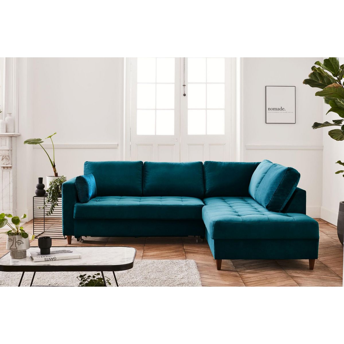 LISA DESIGN Anna - canapé d'angle droit - 5 places - convertible - en velours