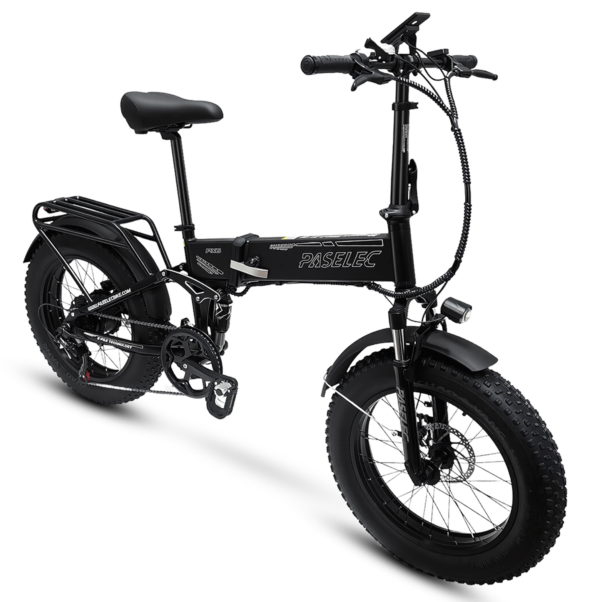 Voir la diapositive 3 : PASELEC Vélo électrique pliable pour adulte PASELEC PX6, batterie 48 V 12 Ah, noir