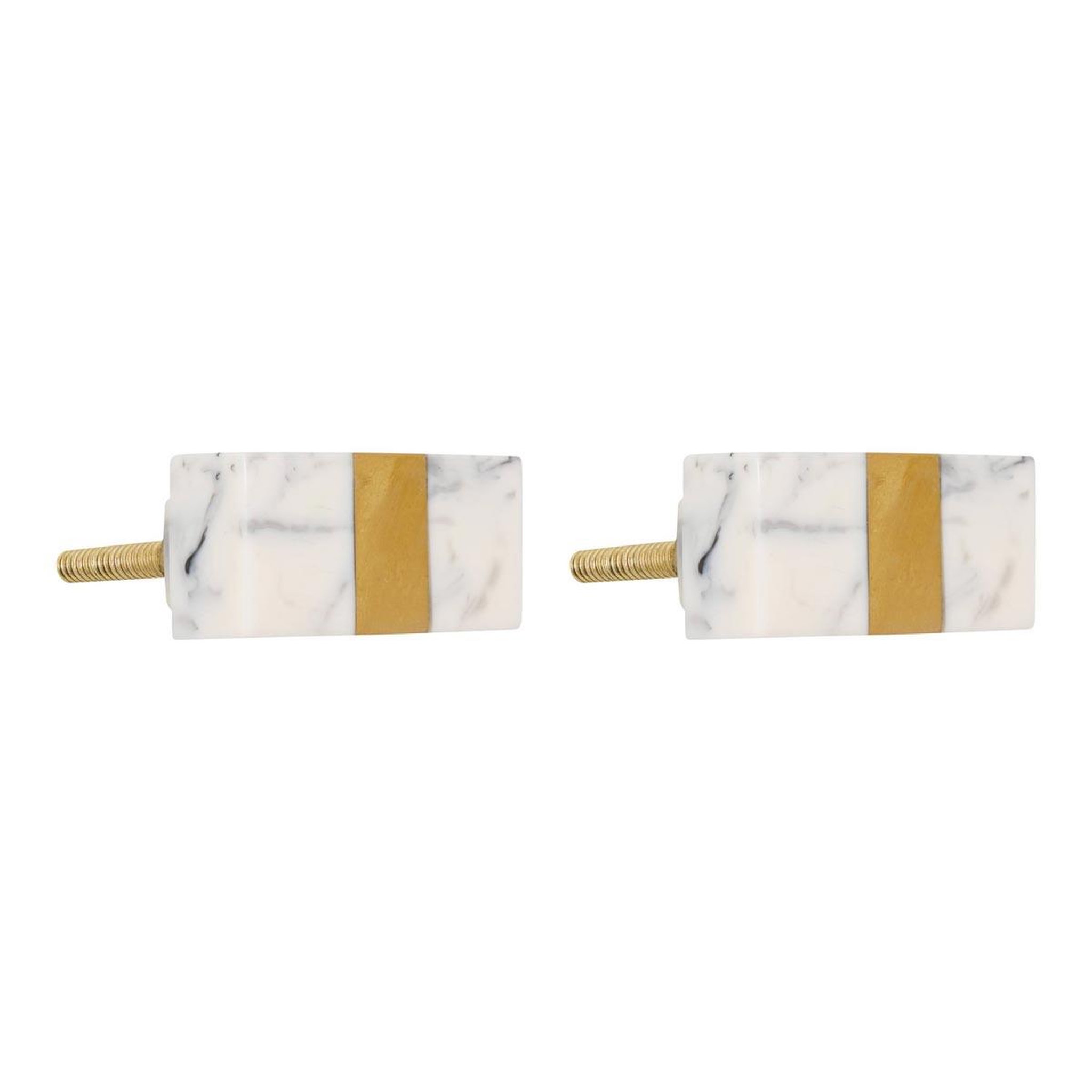 ATMOSPHERA Lot de 2 boutons de meuble  rosa  4cm blanc
