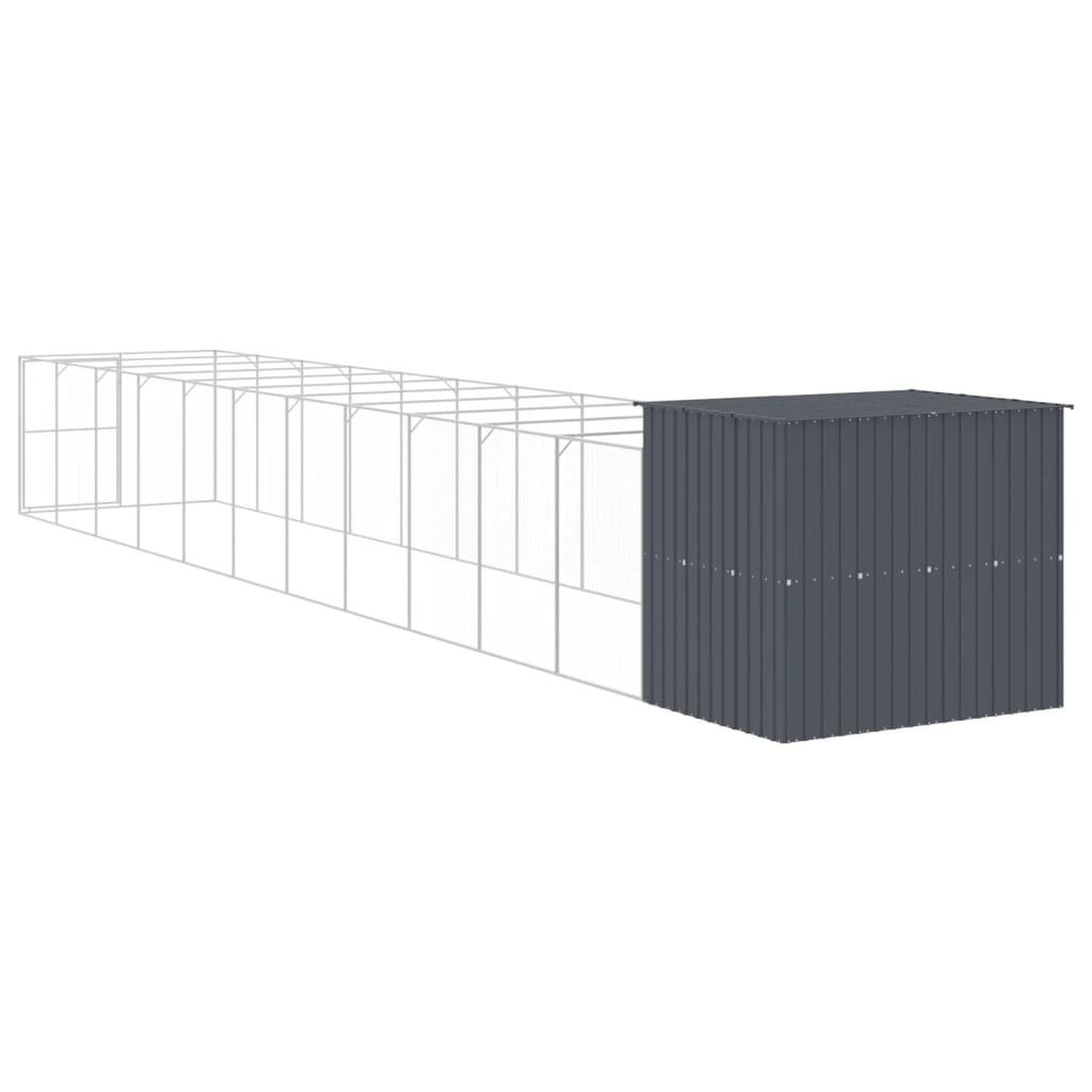 Voir la diapositive 5 : VIDAXL Niche pour chien avec cour anthracite 214x1273x181 cm