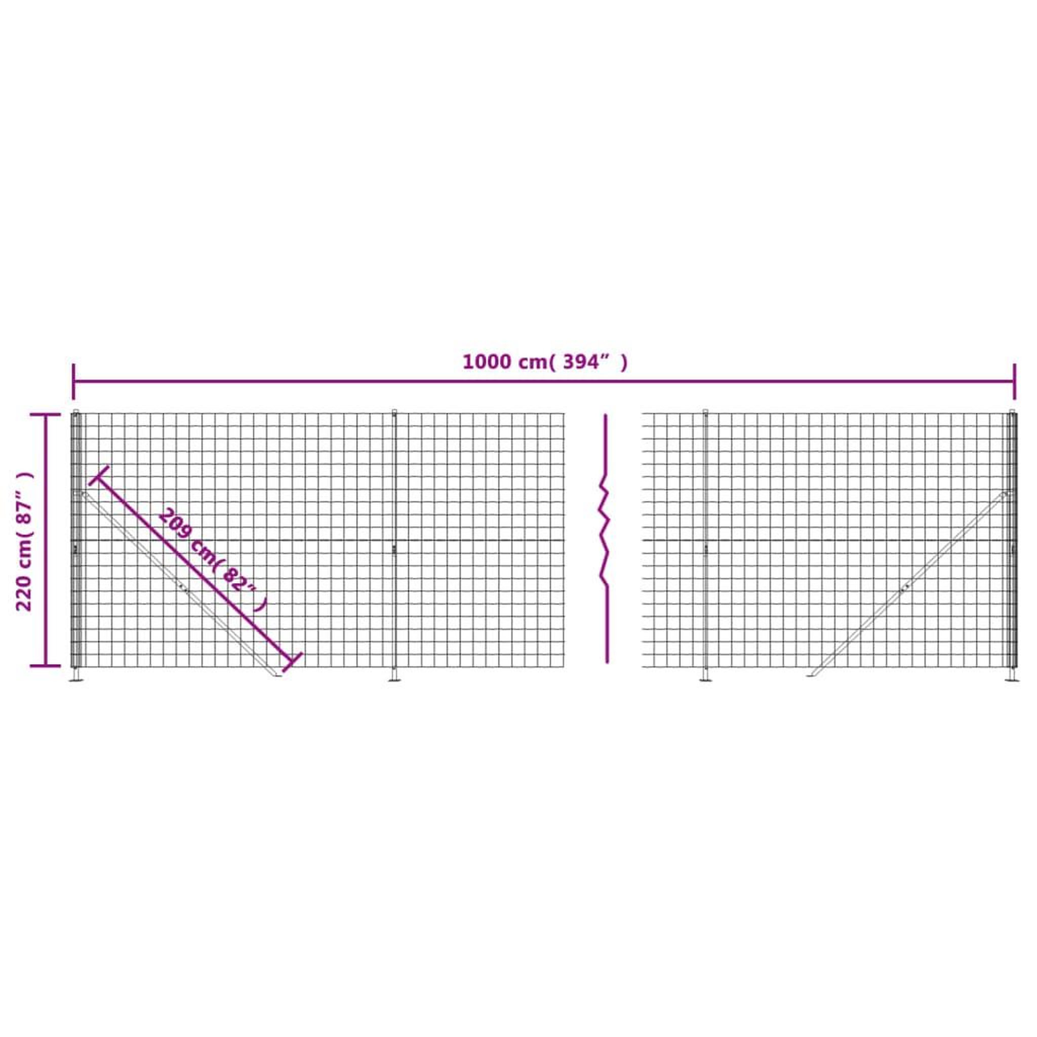 Voir la diapositive 6 : VIDAXL Cloture en treillis metallique avec bride vert 2,2x10 m