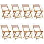 Voir la diapositive 2 : VIDAXL Chaises de jardin pliantes lot de 8 taupe tissu et bois massif