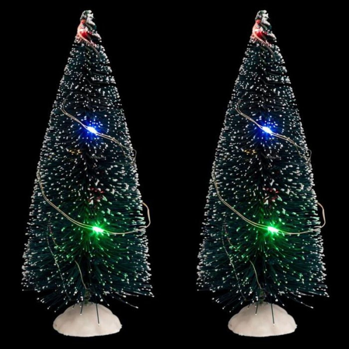 FEERIC LIGHT & CHRISTMAS Lot de 2 Sapins de Noël  20 Micro Leds  15cm Vert