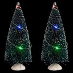 FEERIC LIGHT & CHRISTMAS Lot de 2 Sapins de Noël  20 Micro Leds  15cm Vert
