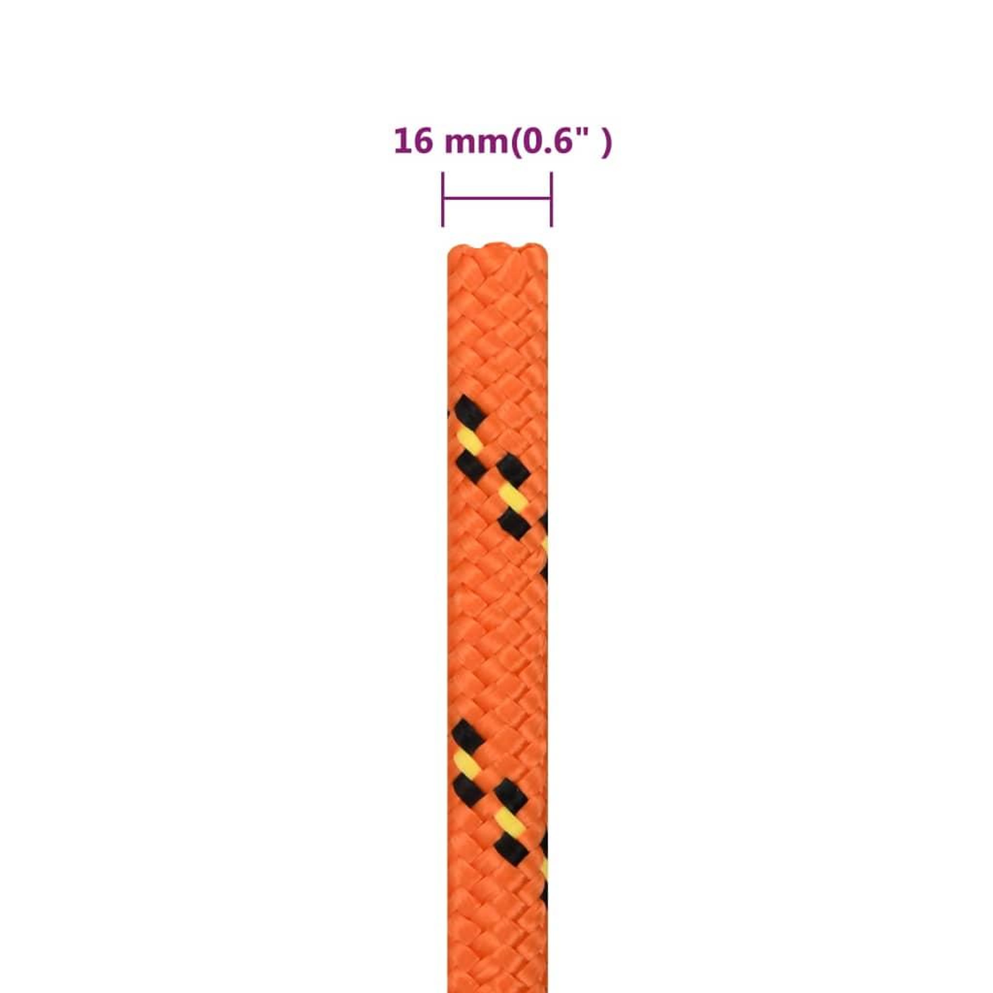 Voir la diapositive 6 : VIDAXL Corde de bateau Orange 16 mm 250 m Polypropylene