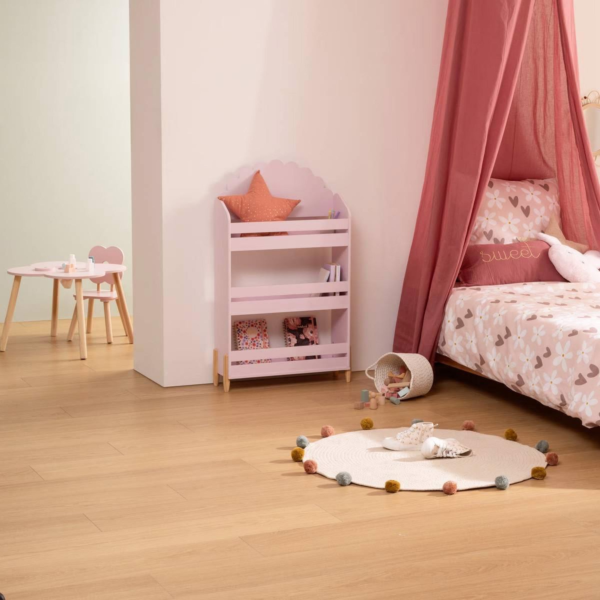 Voir la diapositive 3 : Atmosphera Kids Bibliothèque enfant  douceur  100cm rose