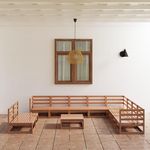 VIDAXL Salon de jardin 11 pcs marron miel bois de pin massif