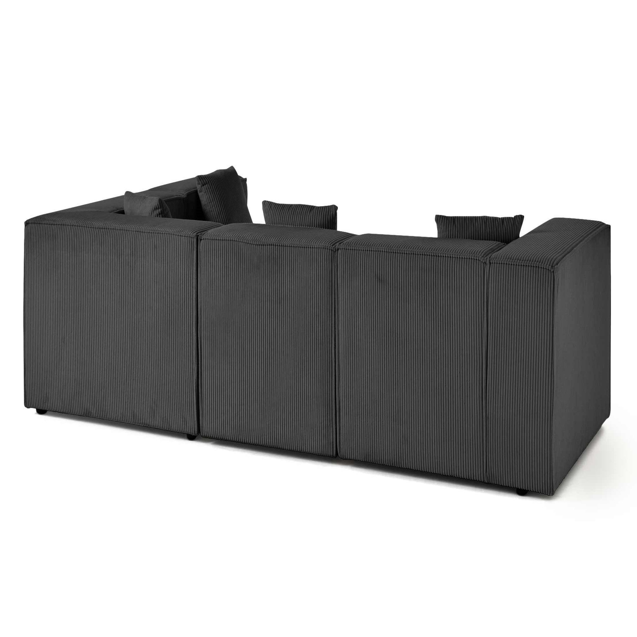 Voir la diapositive 5 : LISA DESIGN Arty - canapé modulable d'angle droit 4 places - en velours côtelé