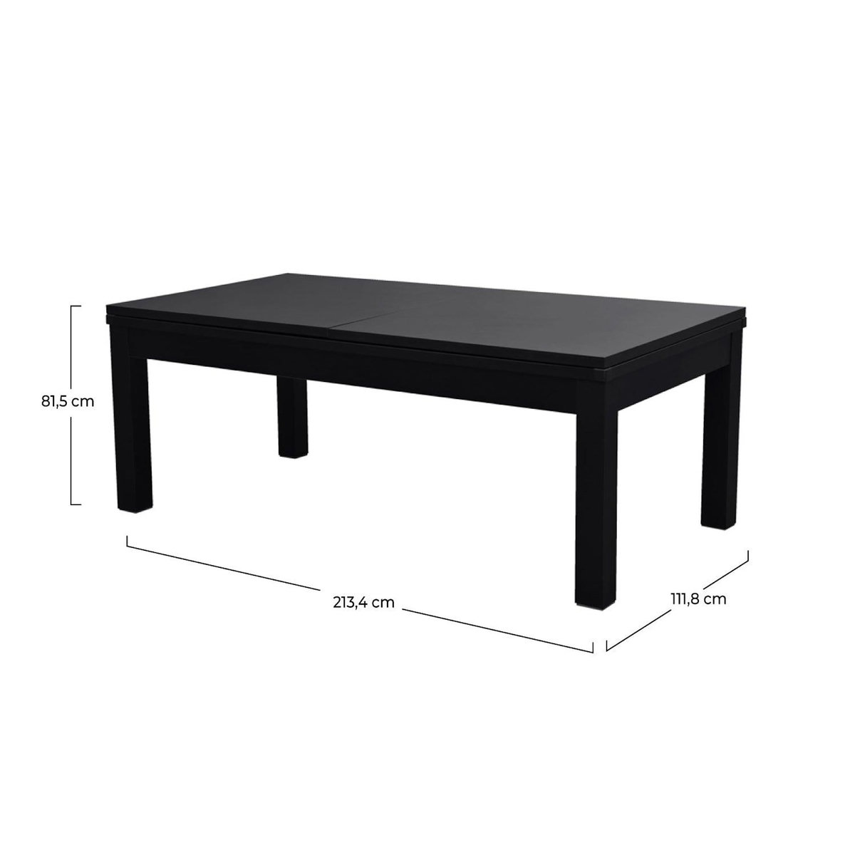 Rendez vous déco Table de billard convertible noire tapis bleu-Eddie