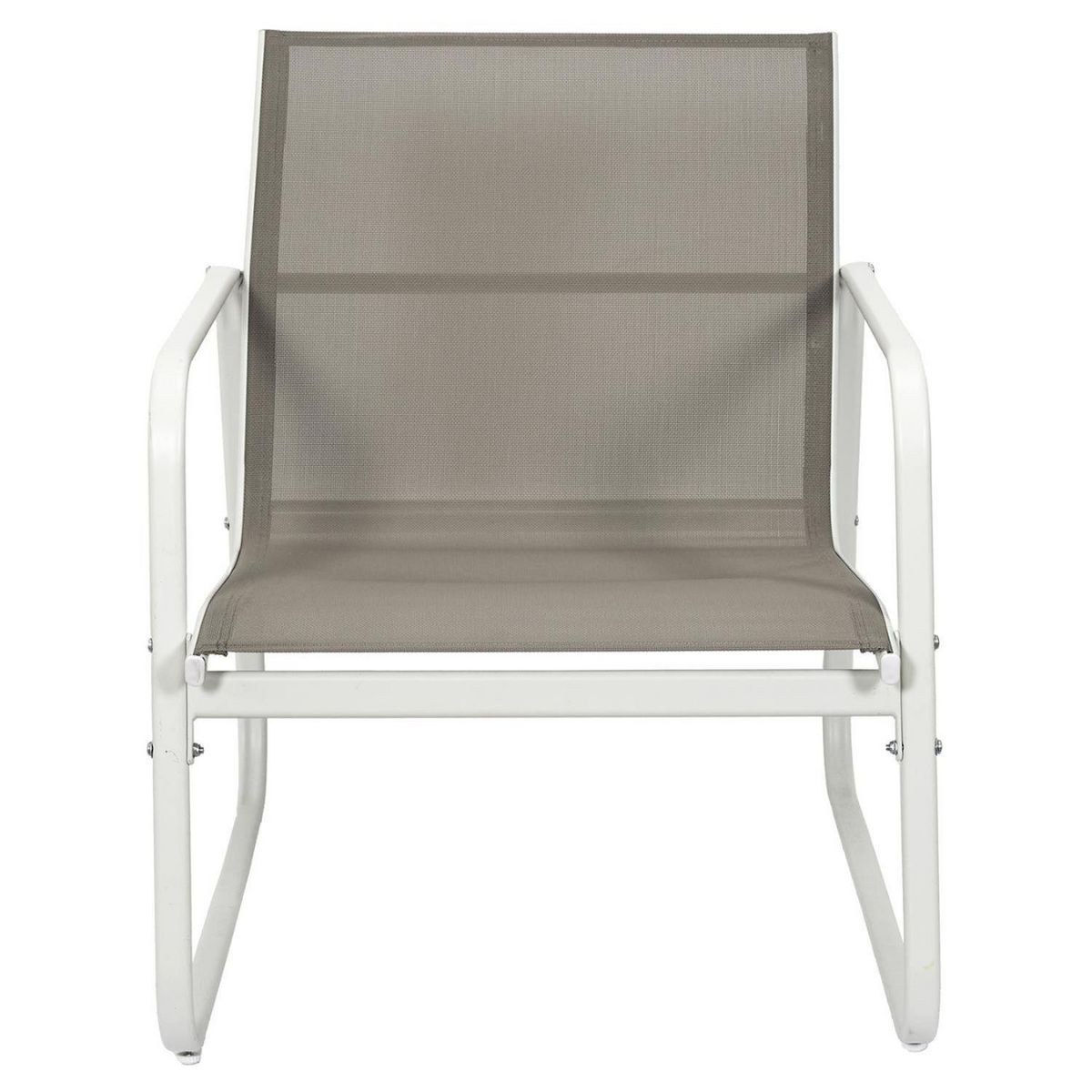 The Home Deco Factory Salon de jardin en texaline et métal 4 places SAMOA - Mocha